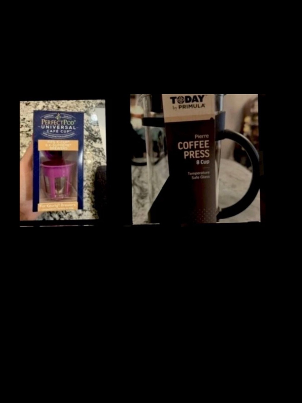 Lot of 2 Coffee Press and universal K Cup NWT